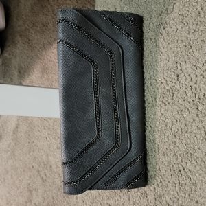 Grey vegan leather clutch Urban Expressions